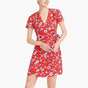 J.Crew Red Floral Button-Down Dress